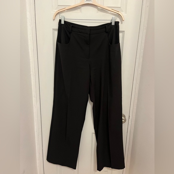 Vince Camuto, Stretch Crepe Wide Leg Pants, Black, Size 10 - Picture 3 of 6